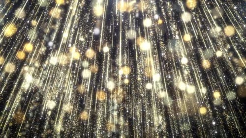 Sparkling Golden Particle Rain Festive Background Loop