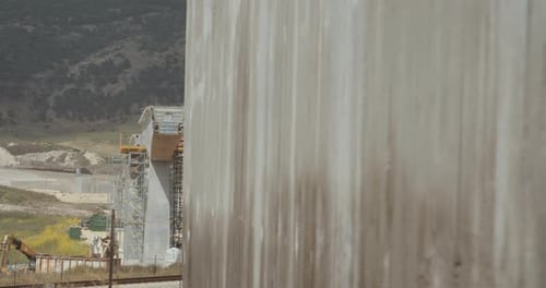 sitio de construcción de carreteras a gran escala