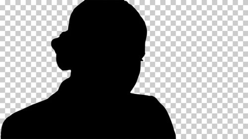 Retrato de silhueta de uma empresária casual loira em