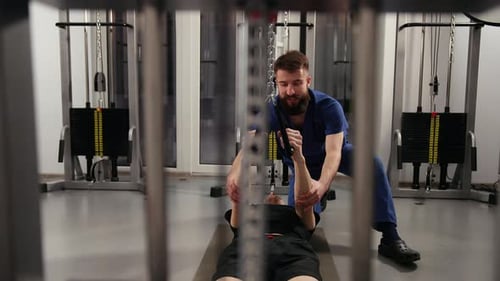Patient Doing Exercise During Physiotherapy Session in Clinic