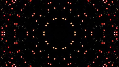 animated round shape of multicolor flashing lights, on a black background