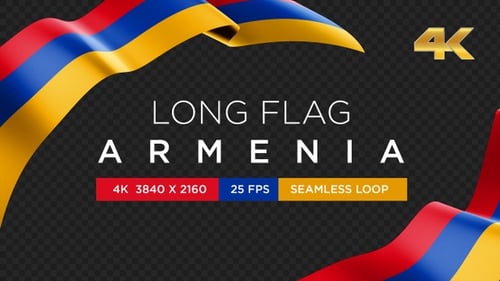 Armenia Flag Waving Elements with Alpha Channel
