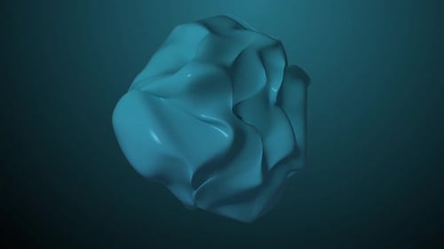Seamless Loop of Abstract Blue Fluid Morphing Shape