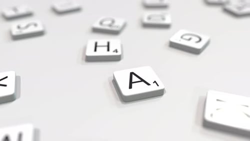 Animated Geometric Letter Tiles Spelling Words