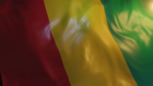 Realistic Waving Flag of Guinea Loopable Animation