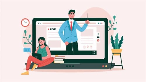 Animated Flat Design for Online Education and E-Learning