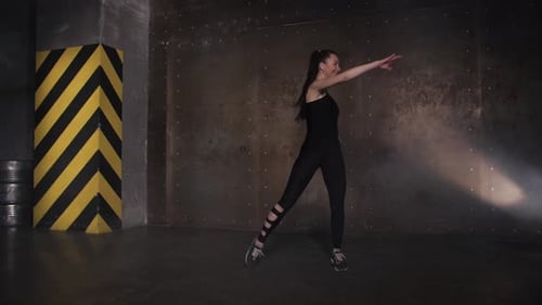 Athletic Beautiful Woman Doing Exercises in the Gym, Gym Training Routine.