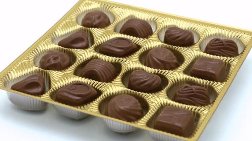 Chocolate candy set, assorted chocolate sweets, box of chocolates