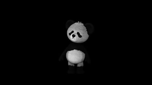 Cute Animated Panda Character Looking Around