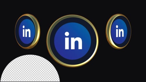 Animated 3D Gold Metallic Corporate Logo Badge Rotation