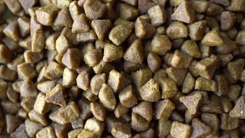 Pile of Brown Dog Food Close Up