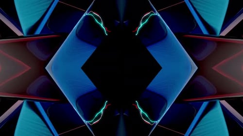 Dynamic Abstract Geometric Neon Lights Kaleidoscope Background