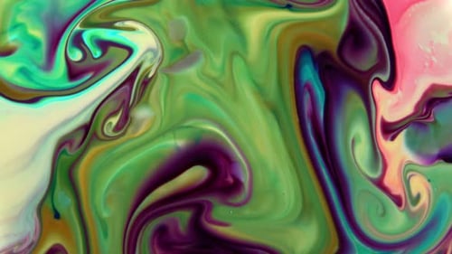 Abstract Liquid Art with Swirling Vibrant Colors