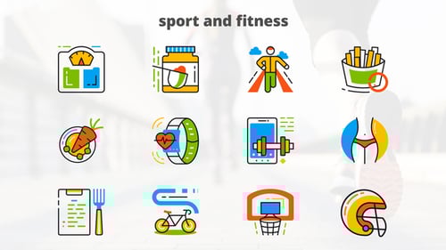 Sport and Fitness - Flat Animated Icons