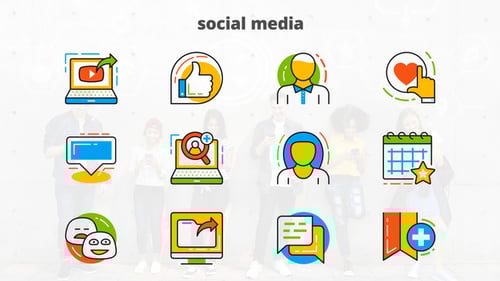 Social Media - Flat Animated Icons