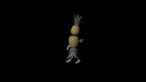 Dancing Pineapple 3D Character Performing Gestures