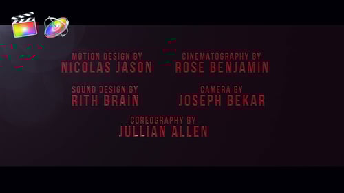 Dynamic Cinematic Film Credits with Smooth Text Animation
