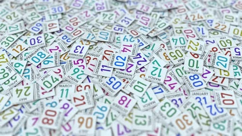 Falling Calendar Pages Reveal Date Animation