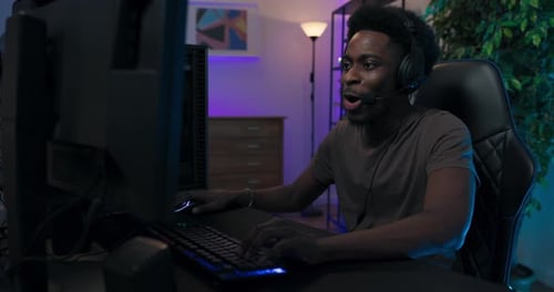 Enthusiastic Young Adult Gamer Wins