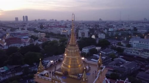 Temples Aerial View in Bangkok in Thailand