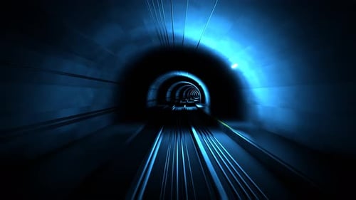 The train rides in subway.