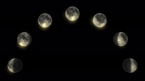 Realistic Moon Phases Cycle Animation