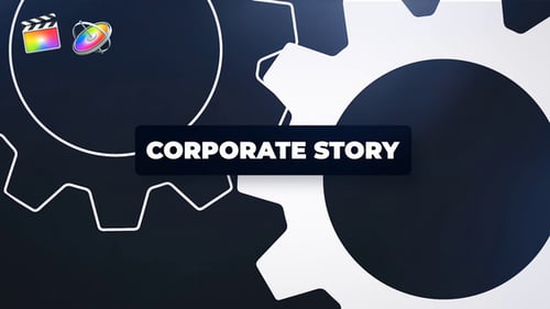 Clean Corporate Story Presentation with Animated Gears and Info Screens