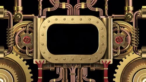 Steampunk Brass Mechanism Reveal Title Animation