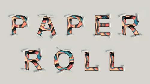Paper Cut Roll Up Text Typeface