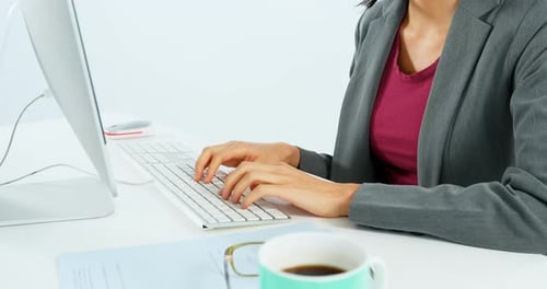 Businesswoman working at desk