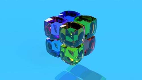 Simple Motion Graphic Color Spheres Able to Loop Seamless