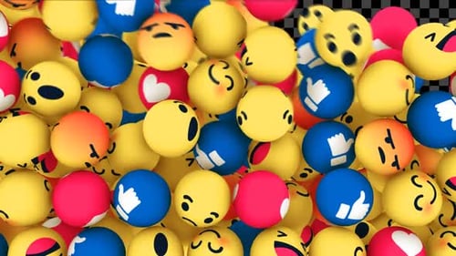 Falling Emojis and Social Media Reactions Background Animation