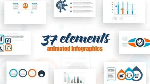 Animated Infographic Elements Pack for Business Data Visualizations