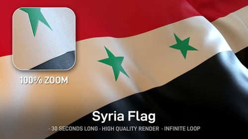 Seamless Loop of the Syrian National Flag Waving