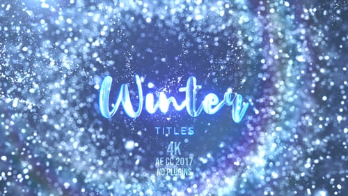 Glowing Winter Titles with Sparkling Particle Animation