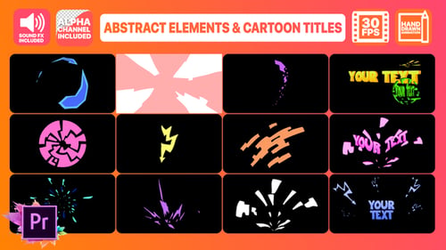 Abstract Shapes And Cartoon Titles | Premiere Pro MOGRT