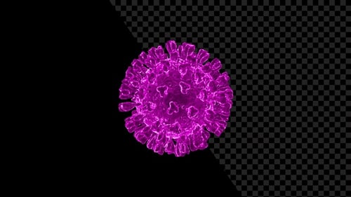 Animated Rotating Purple Virus Cell Loop Background