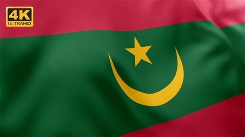 Waving Flag of Mauritania