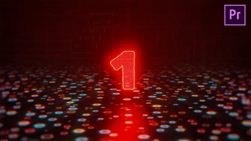 Digital Glitch Countdown Logo Reveal Intro