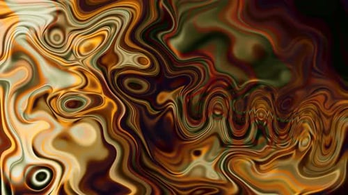 Abstract Fluid Golden Metallic Liquid Waves Motion Background