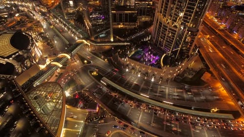 Commuters Cars Moving Fast Through Urban Citscape Center