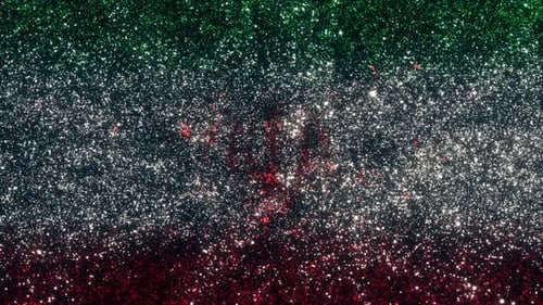 Festive Green White Red Shimmering Glitter Particle Background