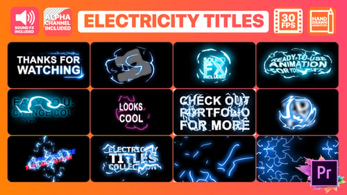 Electricity Titles Collection | Premiere Pro MoGRT