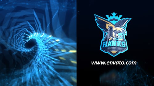 Digital Glitch Plexus Network Logo Reveal