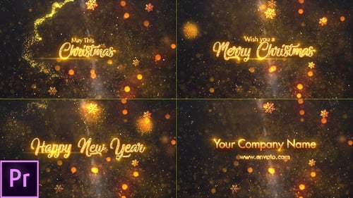 Sparkling Golden Christmas and New Year Greetings Title