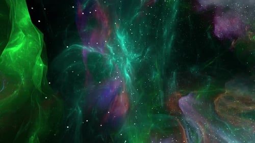 Abstract Colorful Space Nebula Stars Animation