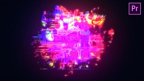 Digital Glitch Logo Opener with Neon Glow Effect