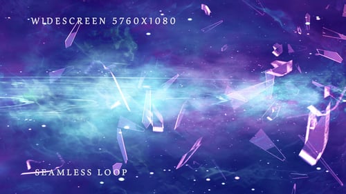 Abstract Space Nebula with Floating Shards Seamless Loop