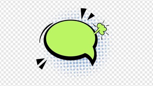 Grüne Comic-Popup-Animation „Burst Bubble