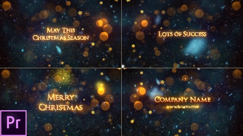 Golden Christmas Greetings with Snow and Bokeh Particles
